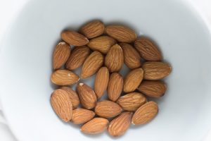 A cup of almonds